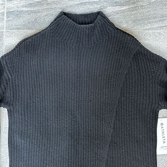 NWT Athleta Azalea Merino Wool Cashmere Oversized Sweater in Black XXS - Picture 5 of 16